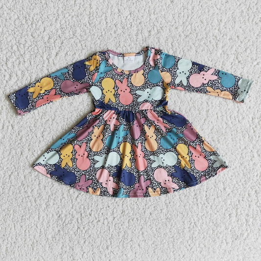colorful peeps leopard easter dress