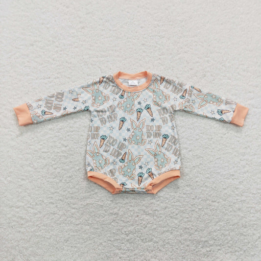 too hip to hop baby easter long sleeve romper
