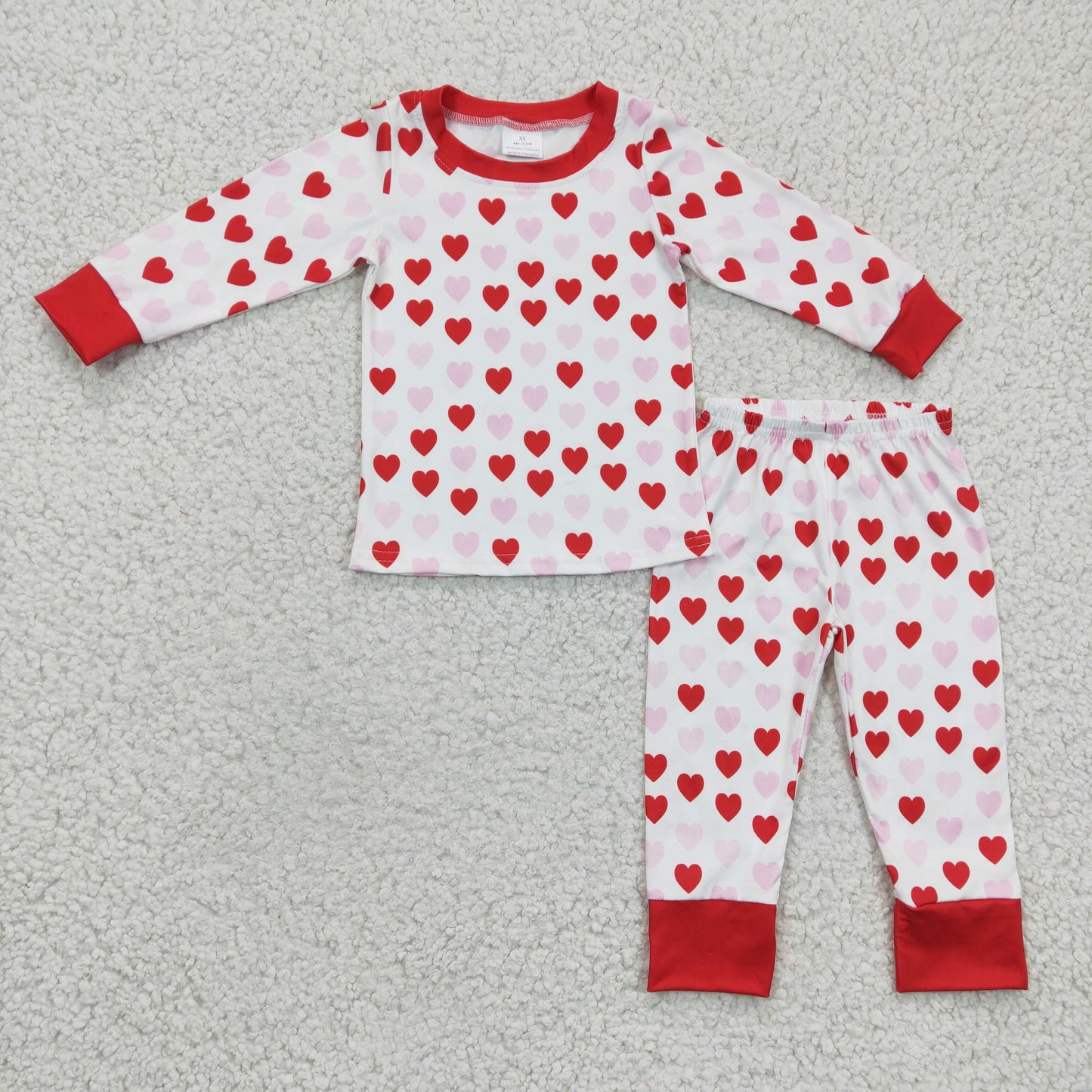 valentine's day red pink heart print pajama outfit GLP0360