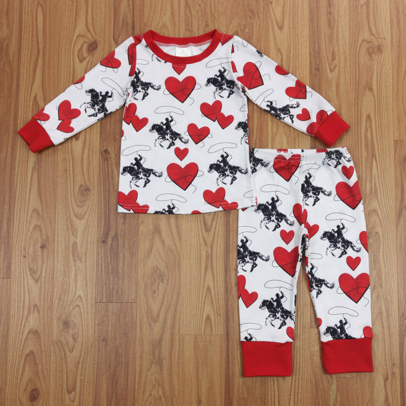 valentine rodeo heart kids pajama