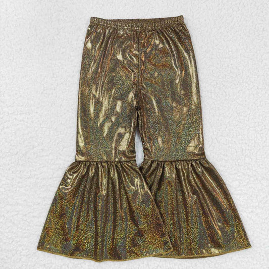 P0186 Golden brown satin bronzing trousers