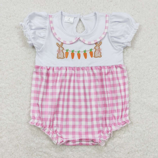 cute baby girl easter carrot embroidery bubble