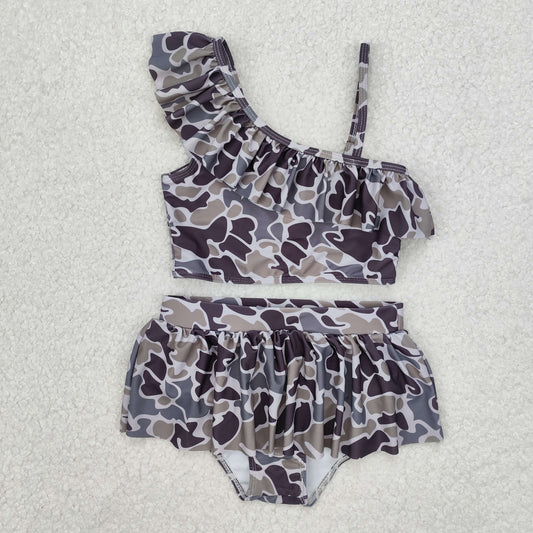 S0078 Camouflage Gray Swimsuit Set