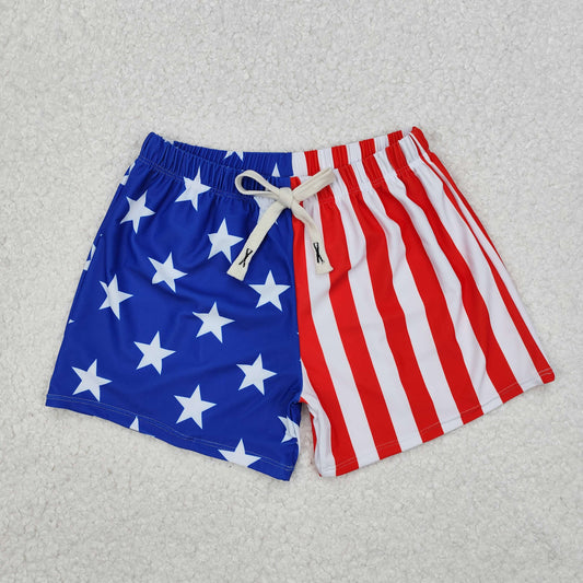 S0089 Baby Boys National Day Striped Stars Swim Trunks Short Pants