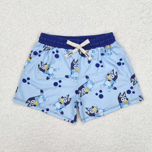 S0137 cartoon blue swimming trunks
