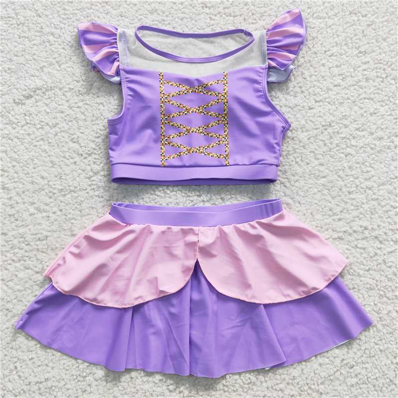 Match 7 Colors Baby Girls Two Pieces Beach Wear Swimsuits  D 3.17