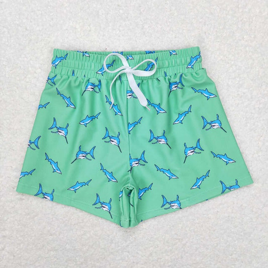 S0173 Shark green swimming trunks