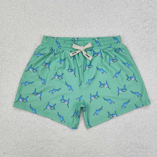 S0173 Shark green swimming trunks