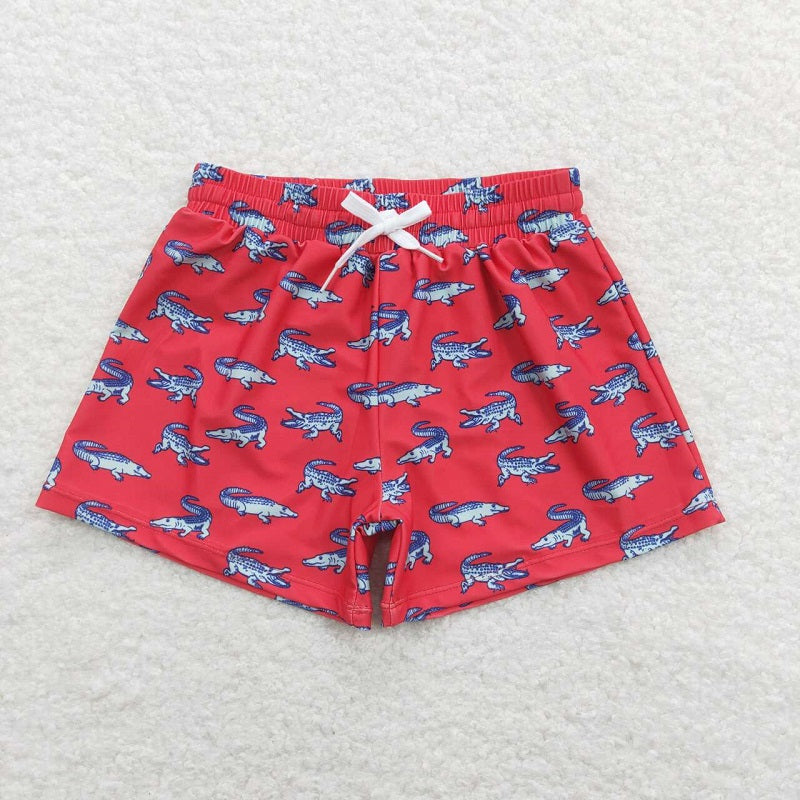 S0175 Crocodile red swimming trunks