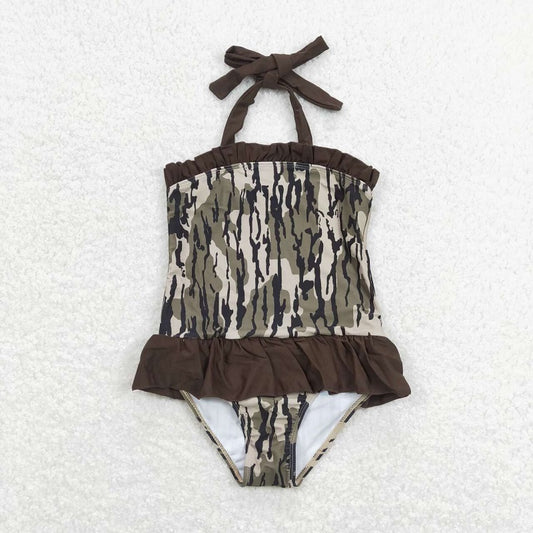 S0192 Camouflage lace one-piece swimsuit