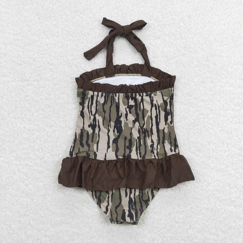 S0192 Camouflage lace one-piece swimsuit