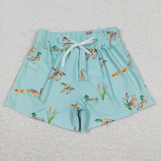 S0266 children Duck light green swimming trunks