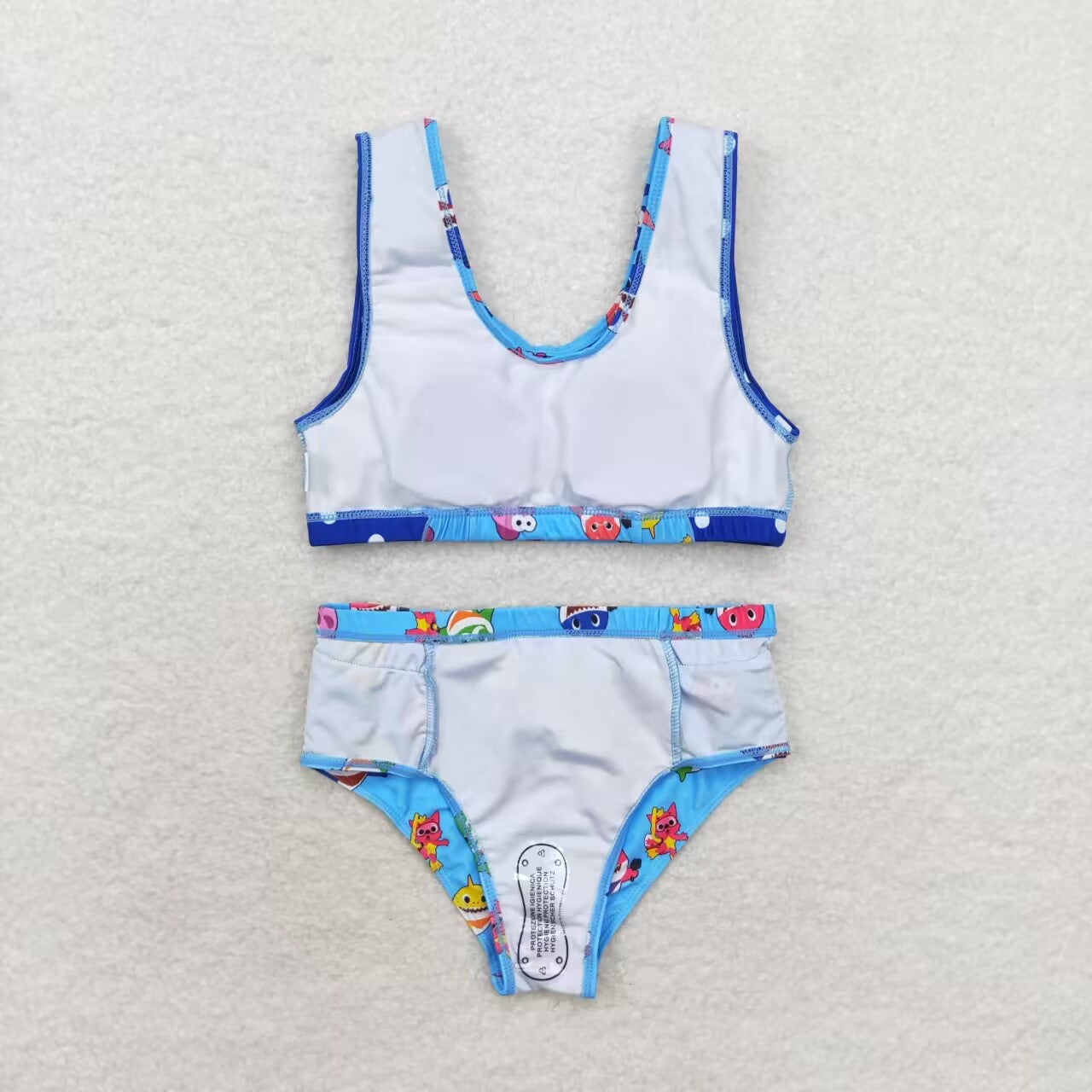 S0280 Cartoon Fish  Blue Swimsuit Set
