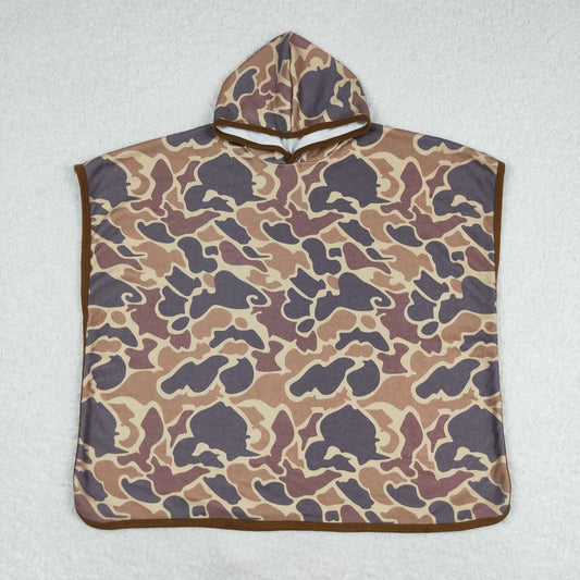 S0325  Baby Kids Children Brown Camo Terry Swim Towel Cover Ups