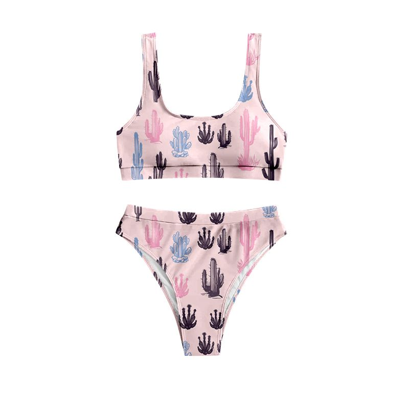 preorder S0339 Adult women's cactus pink swimsuit set