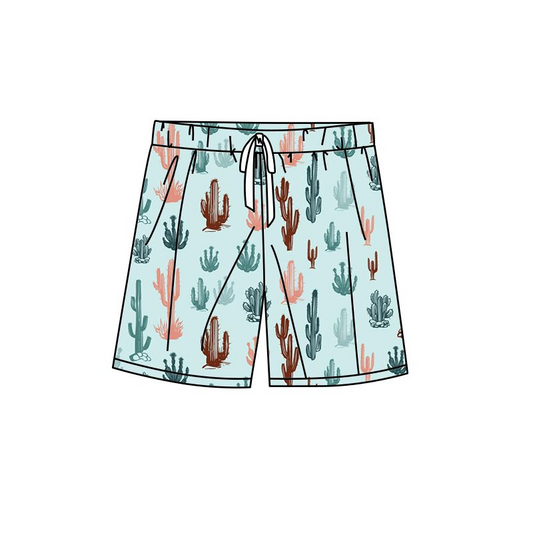 preorder S0346 Adult men's cactus teal swimming trunks