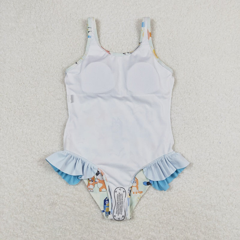 S0356 Baby Girls Cartoon Dog One-piece Swimsuit Beach Wear