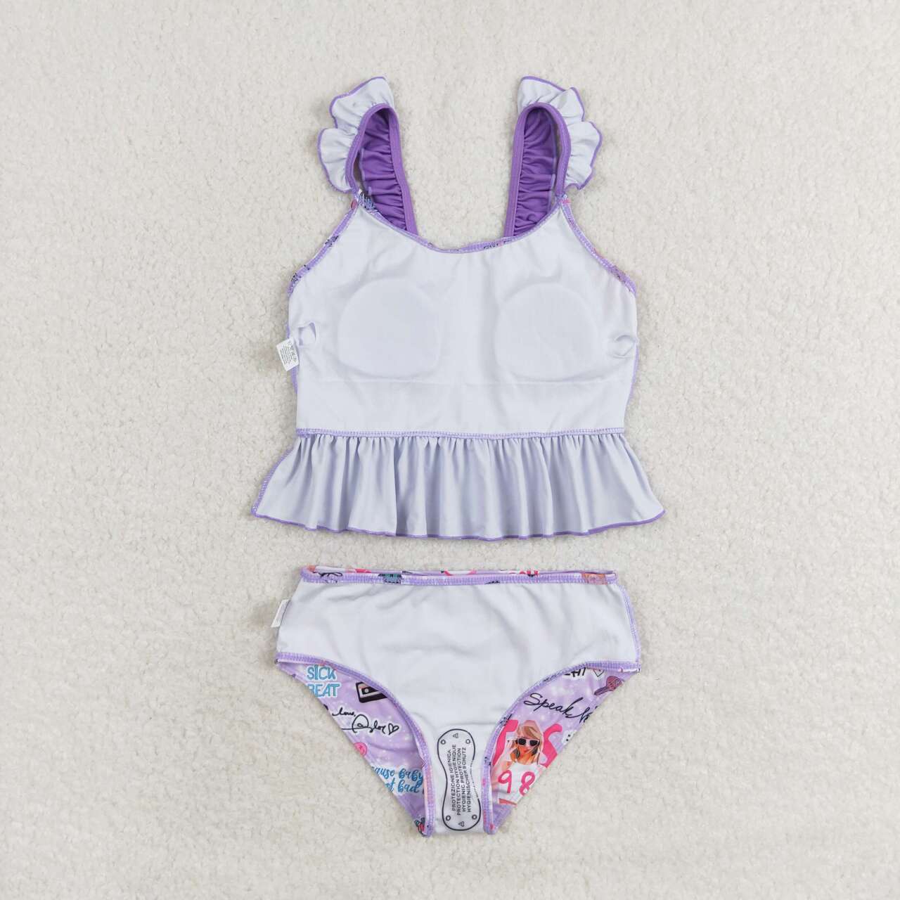 S0389 1989  Purple lace swimsuit set D 4.22