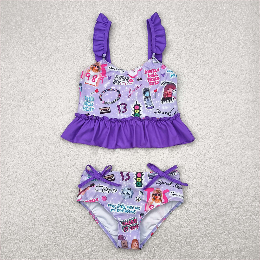 S0389 1989  Purple lace swimsuit set D 4.22