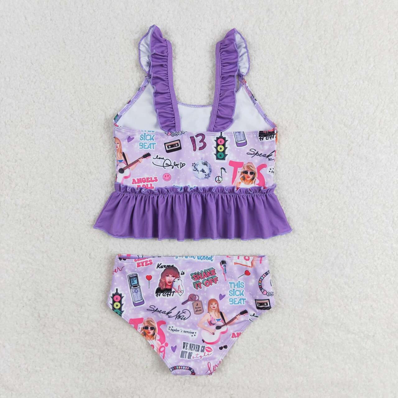 S0389 1989  Purple lace swimsuit set D 4.22