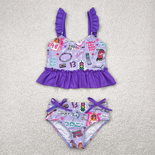 S0389 1989  Purple lace swimsuit set D 4.22