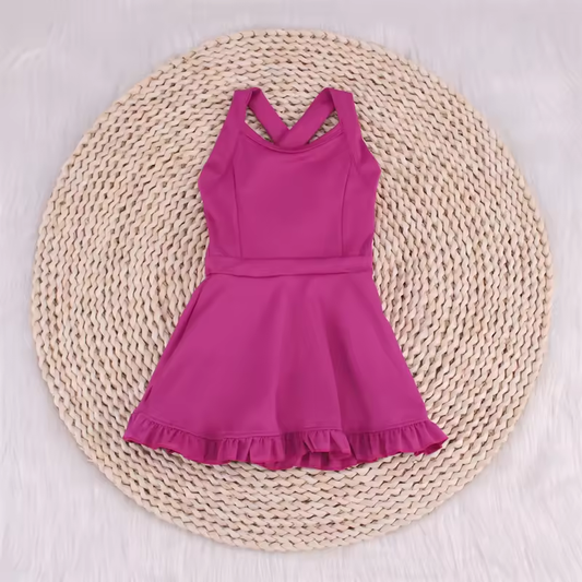 presale S0441 Solid Purple Sportswear Skirt Swimsuit