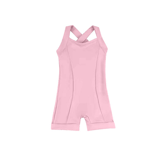 presale S0449 Solid pink one-piece yoga suit