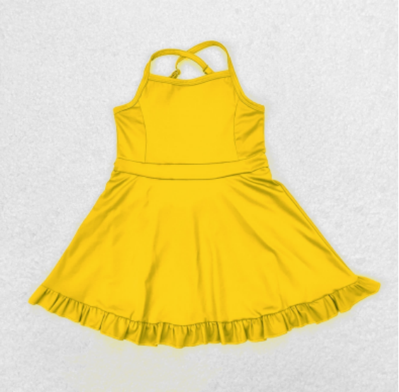 presale S0455 Solid Yellow Sportswear Skirt Swimsuit 2024 8.22