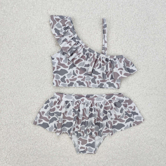 S0457 Brown and Grey Camouflage Lace Swimsuit Set D 5.8