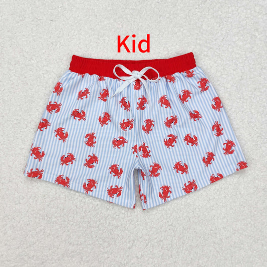 S0465 Crab blue striped swim trunks