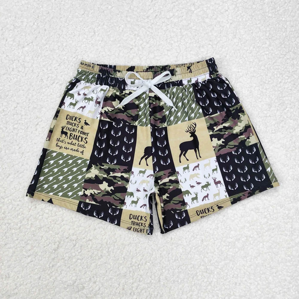 Sibling Baby Boys Cactus Cows Western Trunks Swimsuits  D 7.8