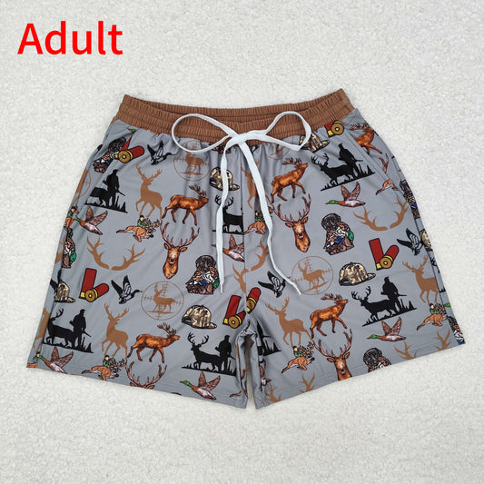 S0470 Adult male elk puppy hunting grey swimming trunks