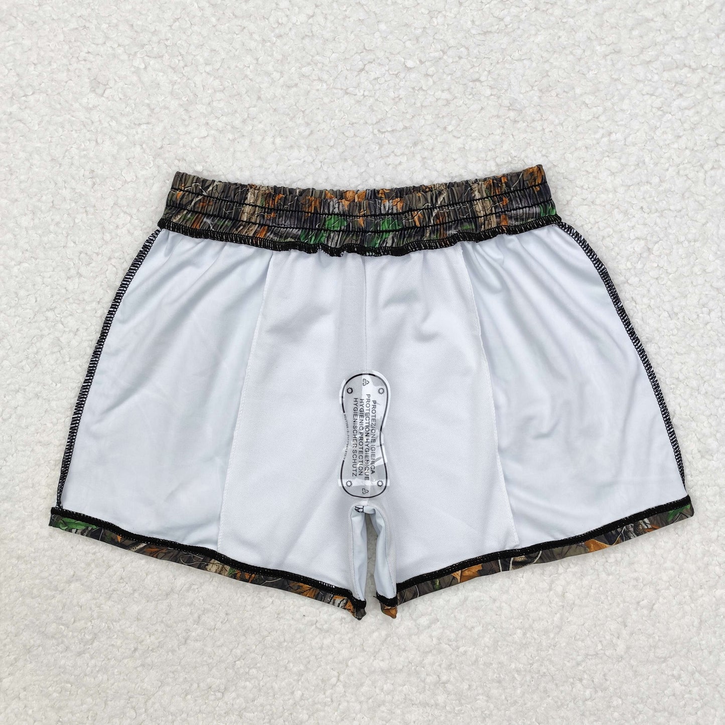 S0473 Swim shorts with branches and leaves pattern