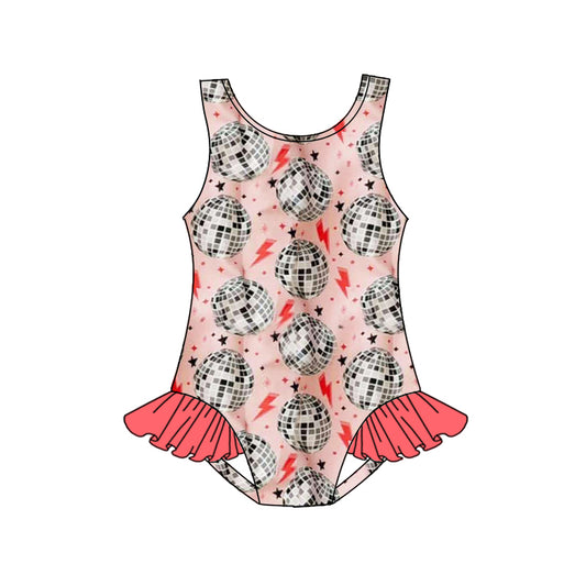 presale S0503 Baby Girls Disco Pink Western One Piece Swimsuits 2025.1.8