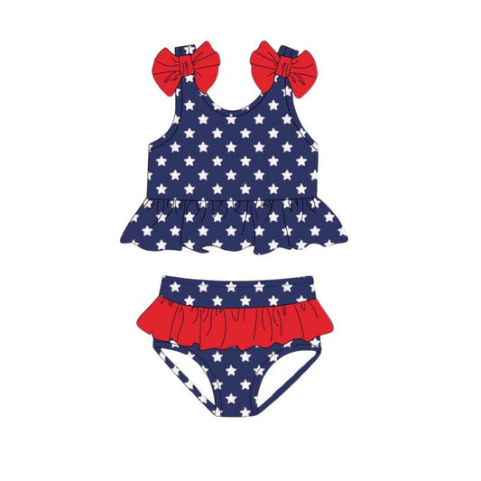 presale S0529 Baby Girls 4th Of July Stars Two Pieces Swimsuits D 2.12