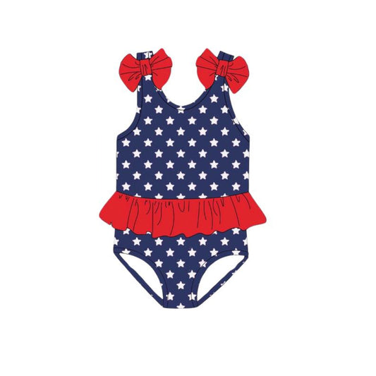 presale S0530 Baby Girls 4th Of July Stars One Piece Swimsuits D 2.12