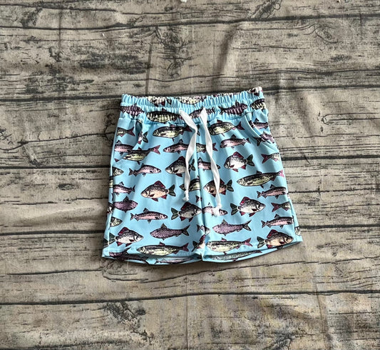 presale S0542 Baby Boys Hot Blue Fishes Swimming Trunks Summer Shorts D 4.11