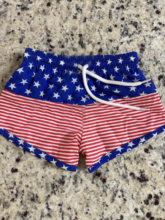 presale S0549 National Day Stars Red Stripes Blue Swim Trunks D 3.29