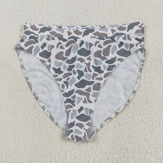 S0557 Adult Women Light Grey Camo Swim Bottom D 6.10