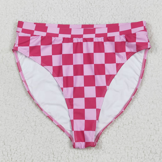 S0561  Adult Women Pink Checkered Swim Bottom  D 6.13