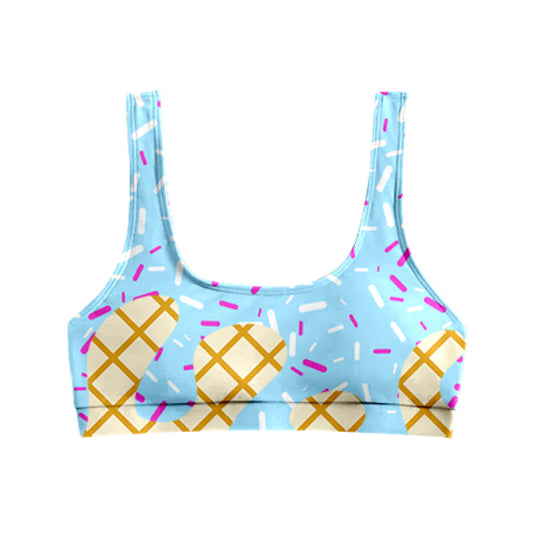 presale S0575 Adult Women Blue Drip Team Bra Swim Top D 7.29