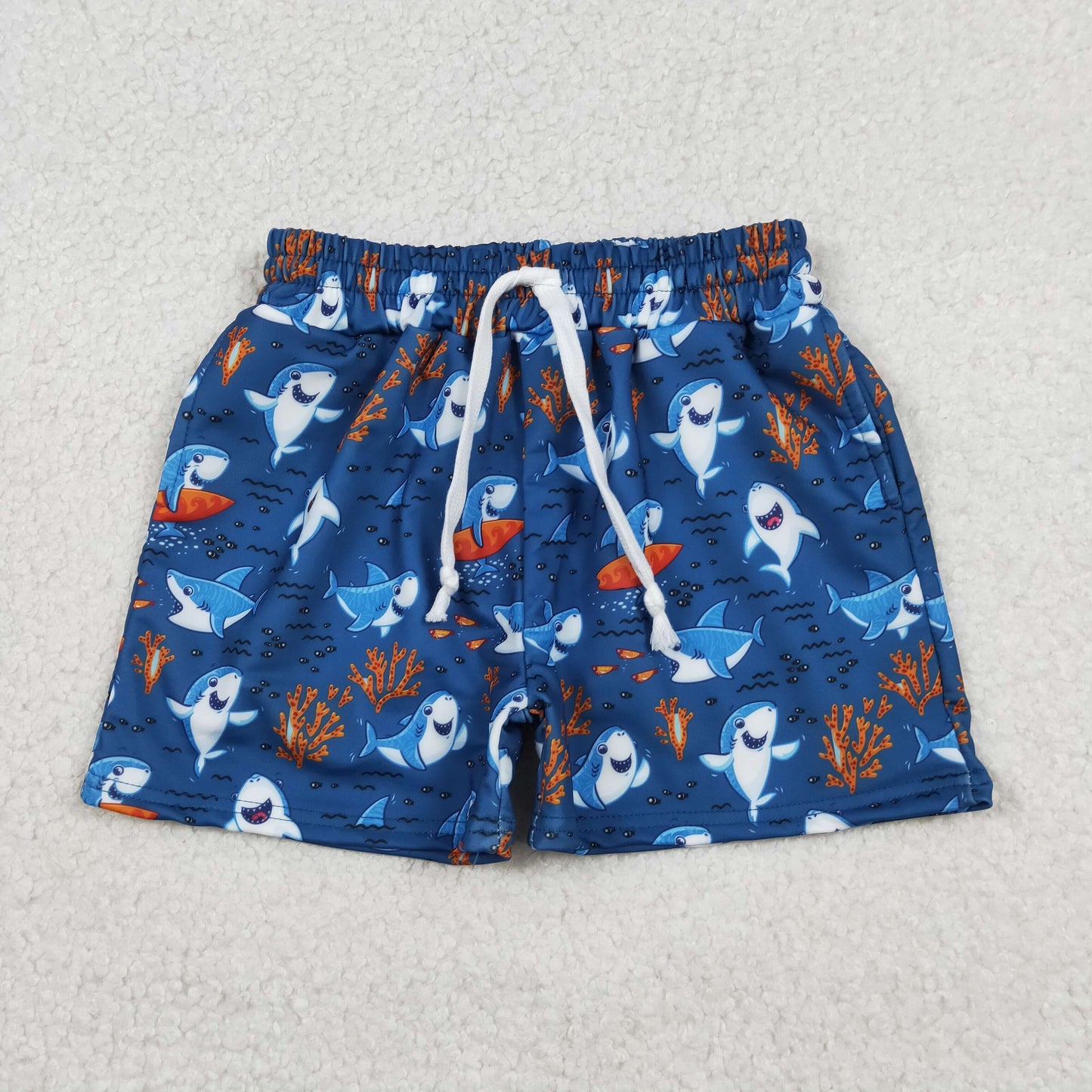Sibling Baby Boys Sea World And Boats Swimming Trunks Bottom Cute Baby Swimsuit for Little Waterbabies