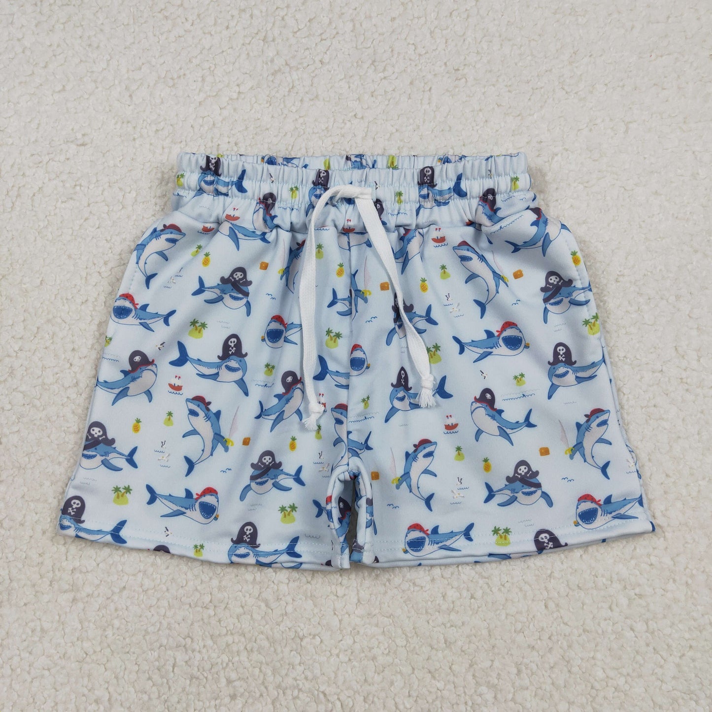 Sibling Baby Boys Sea World And Boats Swimming Trunks Bottom Cute Baby Swimsuit for Little Waterbabies