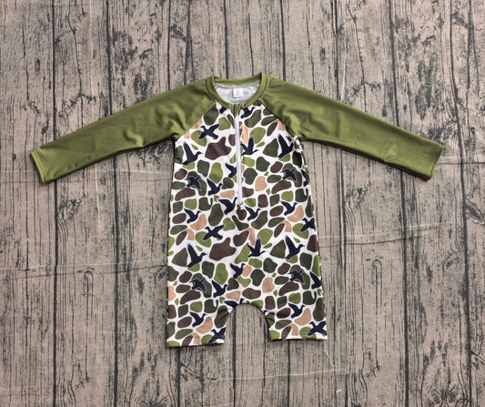 Pre order camo mallard long sleeve rash guards boy swimsuit