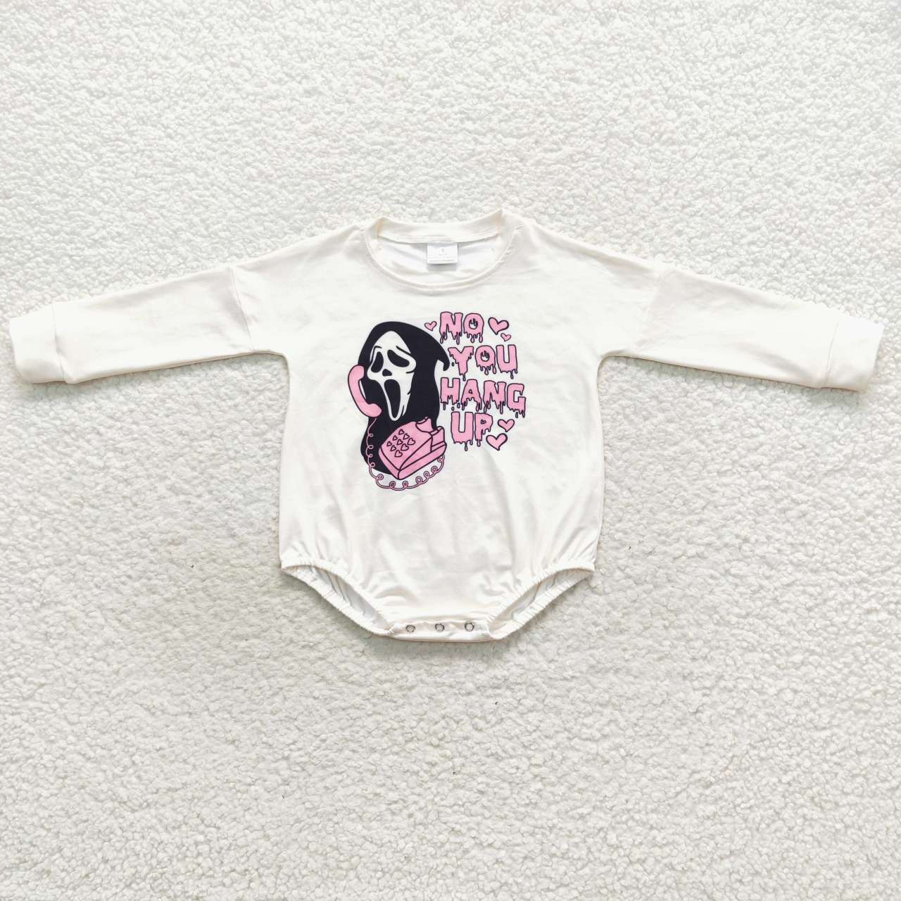 LR0533 hang up mask ghost white long-sleeved jumpsuit