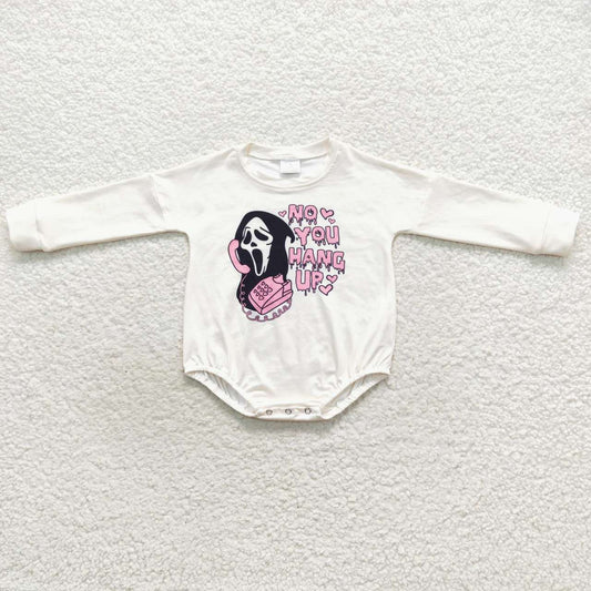 LR0533 hang up mask ghost white long-sleeved jumpsuit