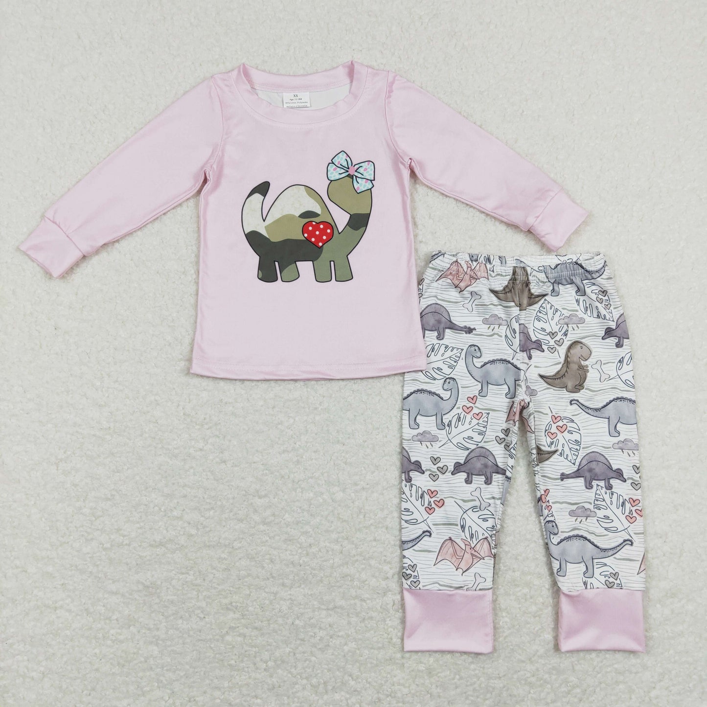 boy valentine's day dinosaur pajama
