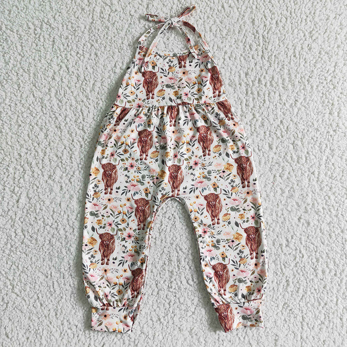 Sibling Baby Girls western Halter Pants Jumpsuits  D 814 06