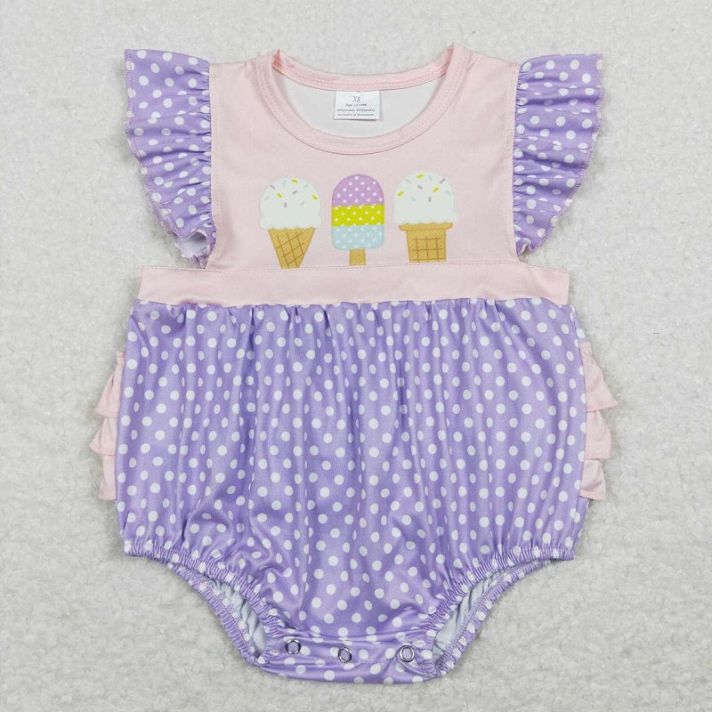 SR0377 Popsicle ice cream purple flying sleeve jumpsuit