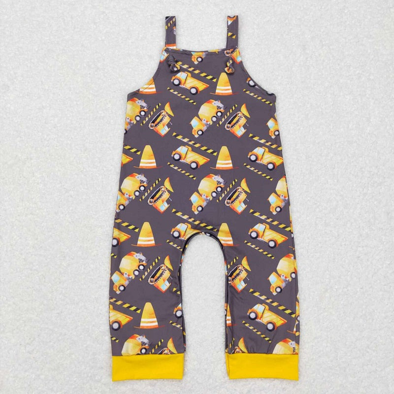 SR0473 Engineering vehicle yellow and gray suspender jumpsuit